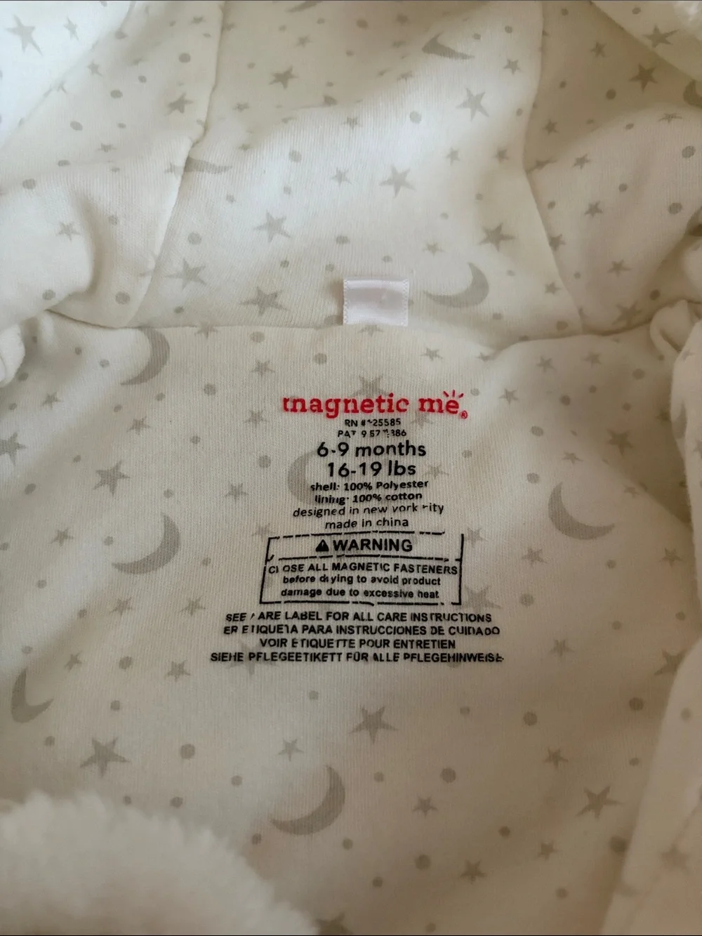 Magnetic Me Cream Sherpa Fleece Hooded Winter Bear Suit